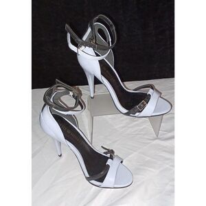 Little Mistress Size 4/37 Baby Blue Leather open Toe Heels
